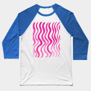 Wavy lines - pink Baseball T-Shirt